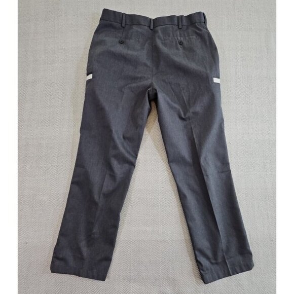 Twinhill Men's 36W 30L Flat Front Dark Gray Work Pants Reflective Stripe - Picture 2 of 12